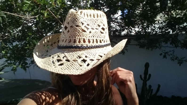 Boho cowboy hats for women, bohemian cowgirl straw hat, stetson western hats, kekugi