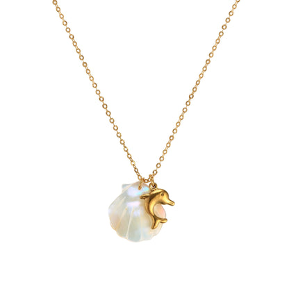 Women's Starfish Conch Shell Pendant Necklace