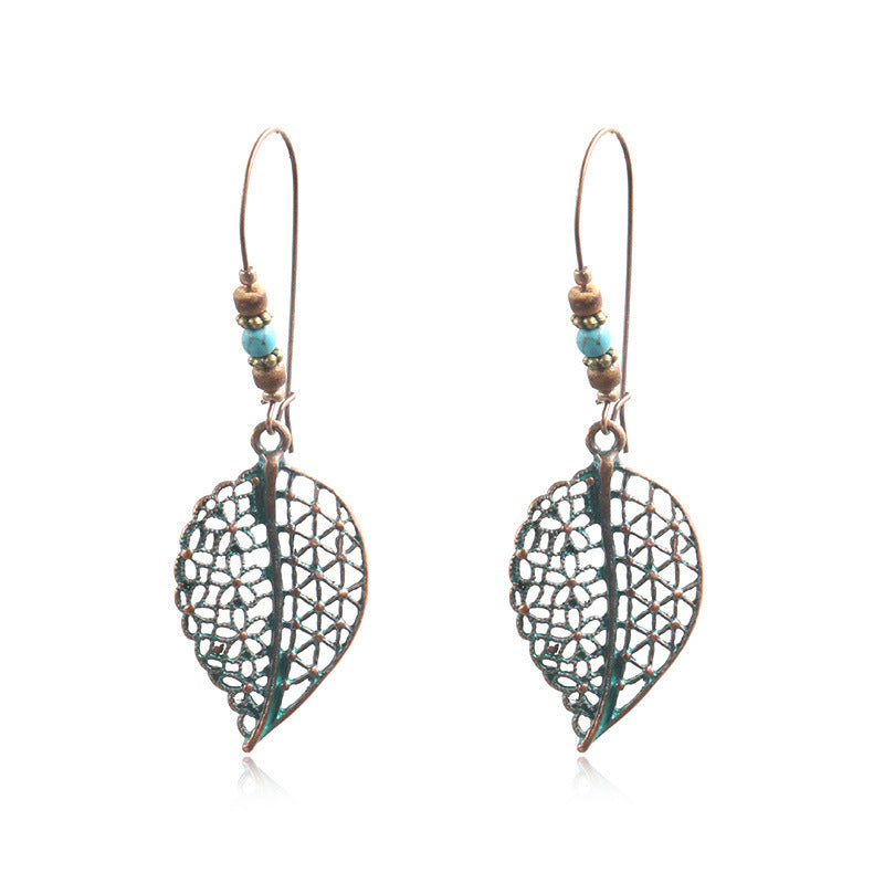 Women's Bohemian Retro Turquoise Hollow Exotic Earrings