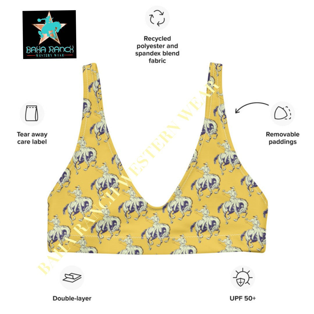 Yeehaw Vintage Bronc Buster Bikini Top