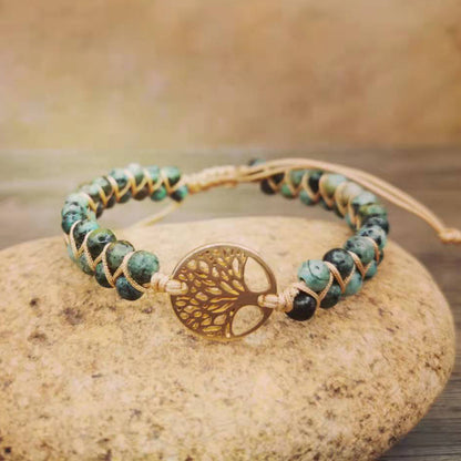 Unisex Tree Of Life Agate Beads Ethnic Style Bracelet