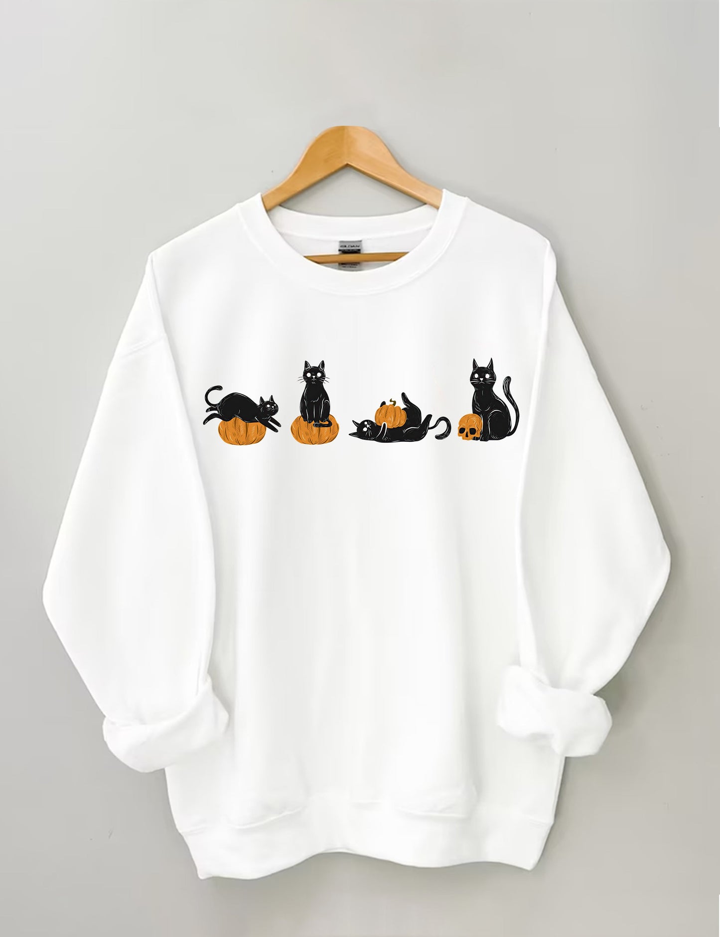 Halloween Pumpkin And Cats Sweatshirt