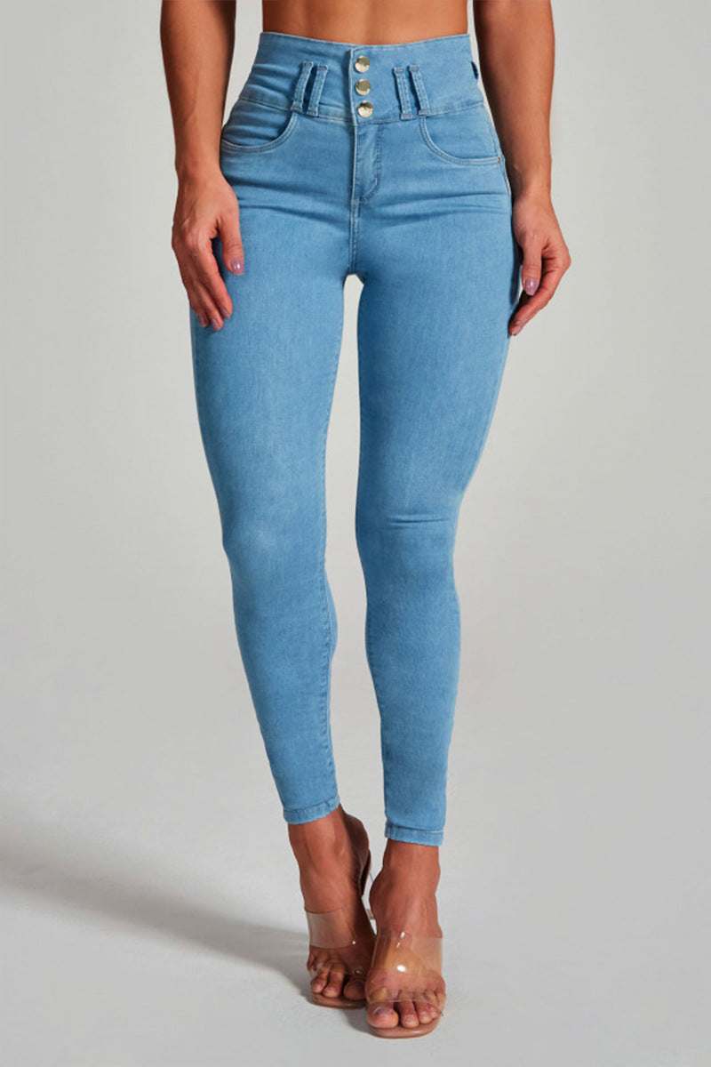 High Waisted Skinny Stretch-Shaping Butt Lifting Jeans