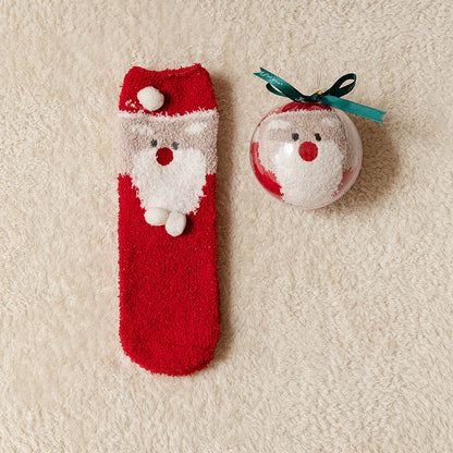 Christmas Cartoon Santa Claus Fuzzy Socks