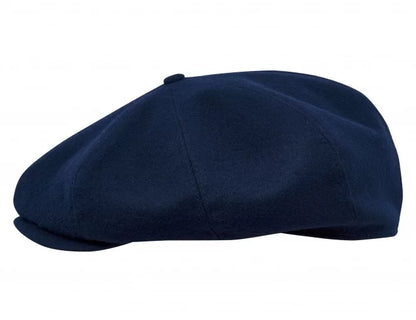 PEAKED CAPS Genuine Scottish Harris Tweed 8 Panels Man Cap Navy