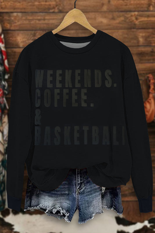 Weekends Coffee Basketball Sweatshirt