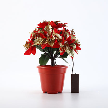 Christmas Led Flower Pot Tree Lamp