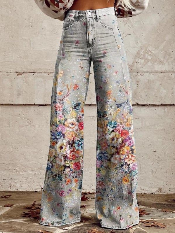 Women's Retro Casual Wide Leg Pants