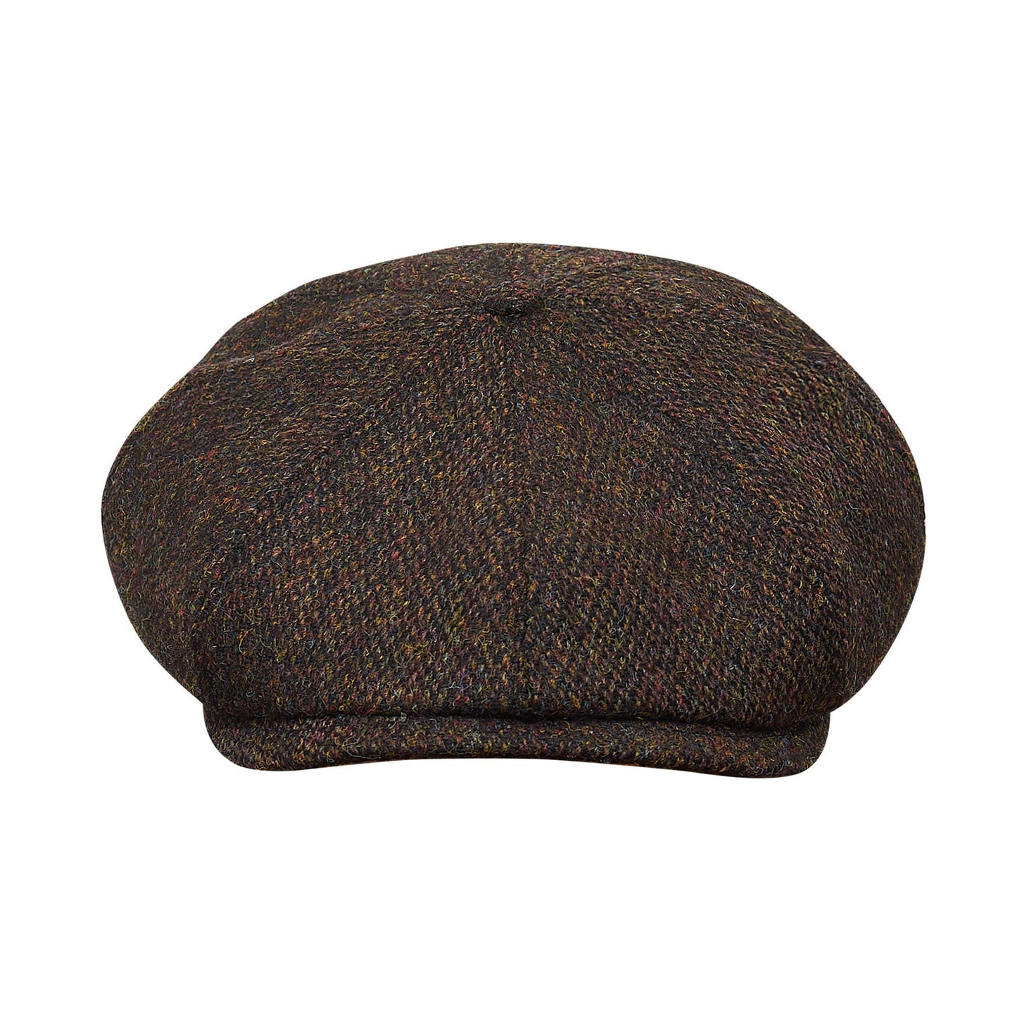 PEAKED CAPS Genuine Scottish Harris Tweed 8 Panels Man Cap Brown