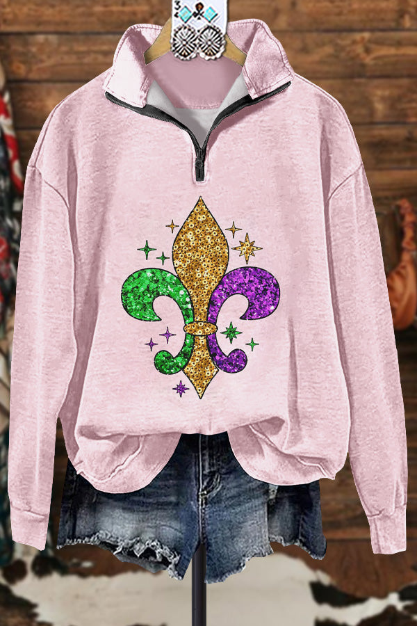 Classic Contrast Mardi Gras Sweatshirt