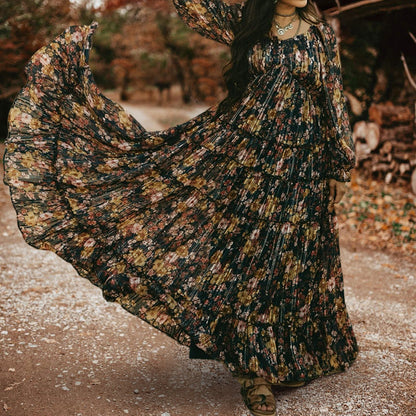 Retro Floral Print Dress