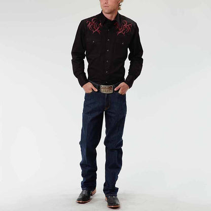 Men's fashion casual retro western style  shirt