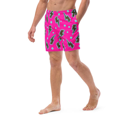 Yeehaw Leopard Lightning Men's Swim Trunks