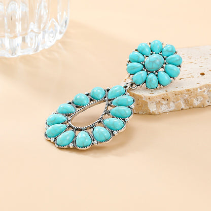 Turquoise Floral Earrings