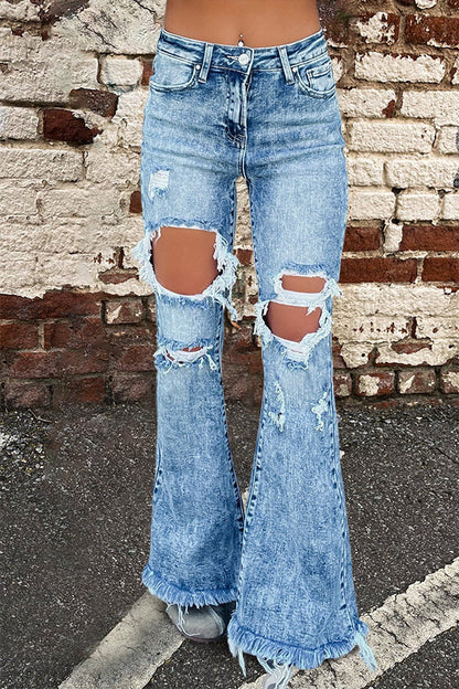 Distressed Flare Jeans