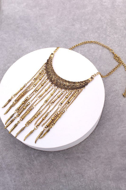 Boho Fringe Necklace Set