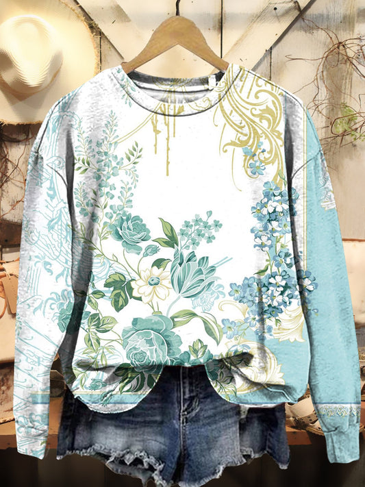 Floral Casual Sweatshirt