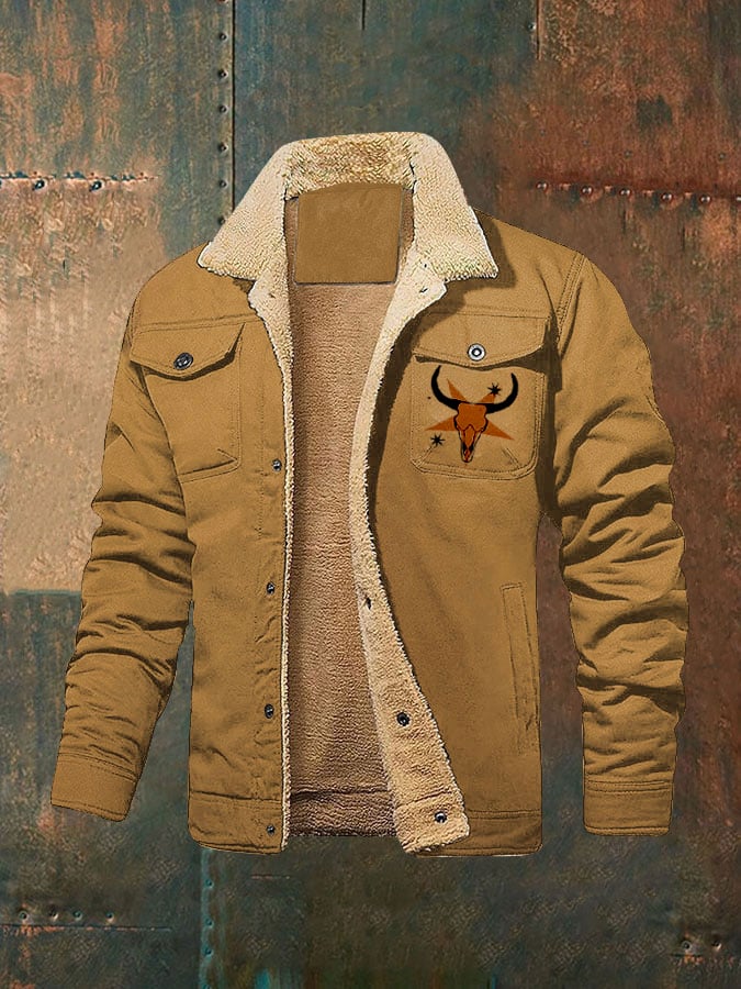 Men's Vintage Western Winter Fleece Jacket