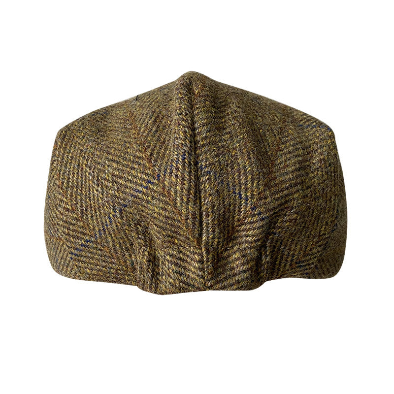 THE PEAKED Marl Flat Hat -Harris Tweed