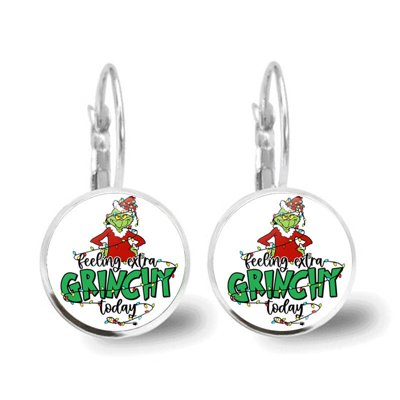 Grinch Green Monster Earrings