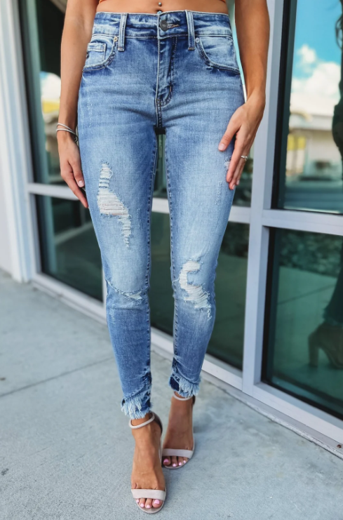 Vintage Casual Ankle Skinny Jeans- Two Colors