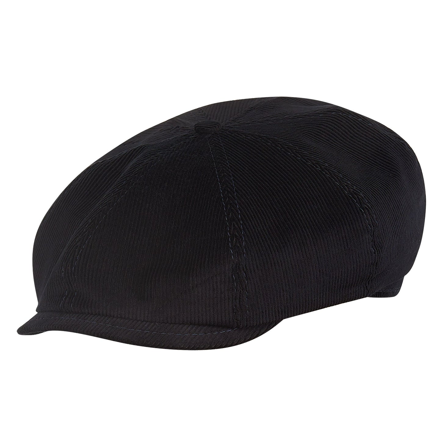 SHELBY Cotton Corduroy 8 Panels PEAKED  Cap Black