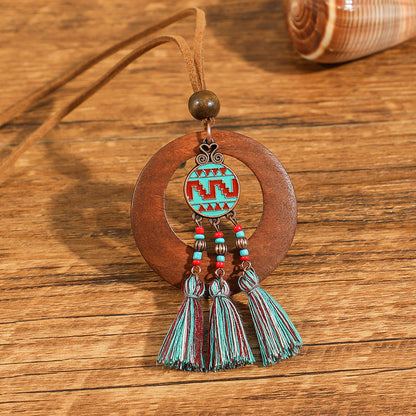 Women's Bohemian Handmade Braided Tassel Necklace