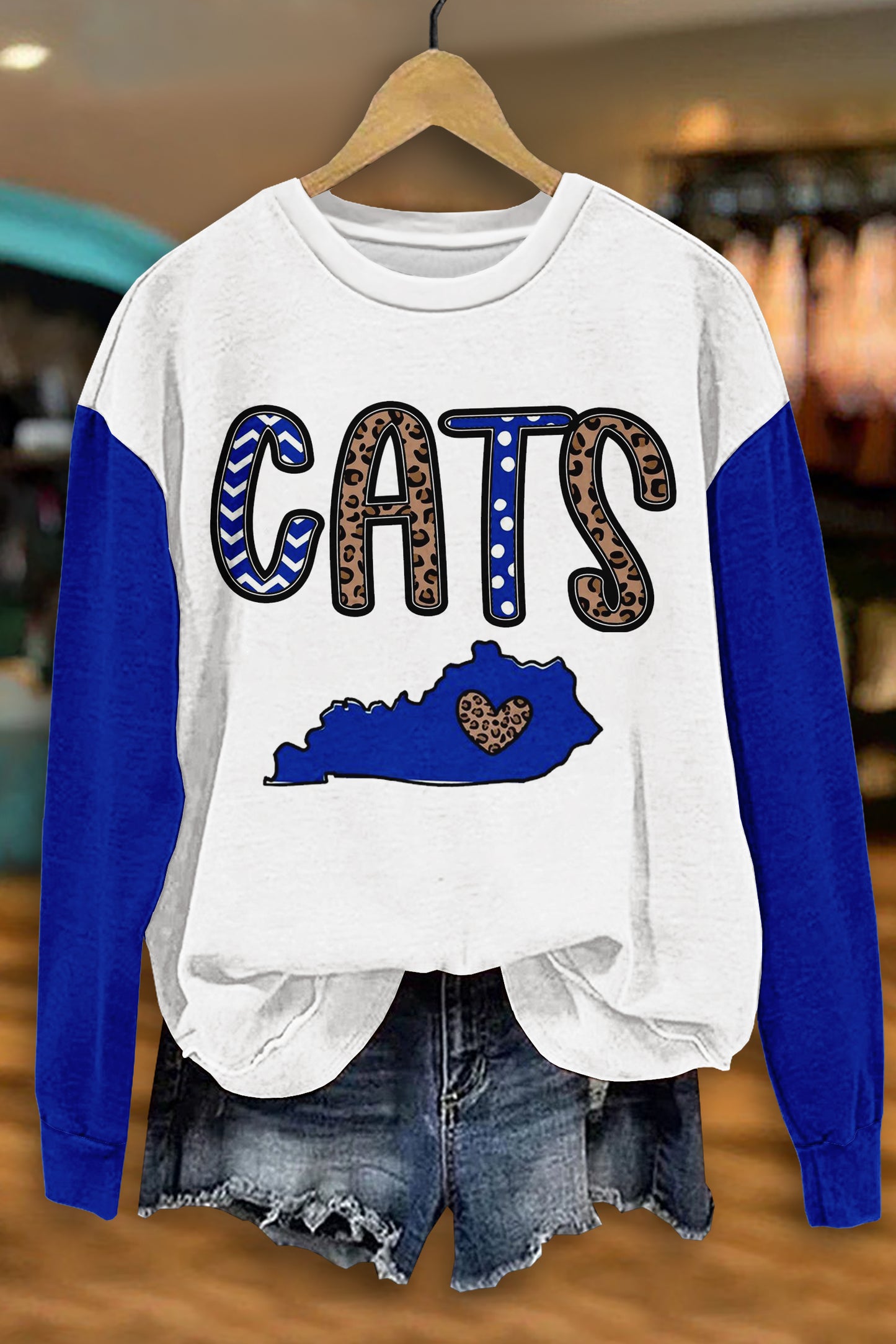 Casual Kentucky Wildcats Print Sweatshirt