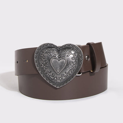 Vintage Heart Engraving Fashion Belt