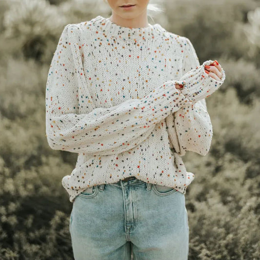 Colorful Polka Dot Pullover Long-sleeved Loose Knitted Sweater