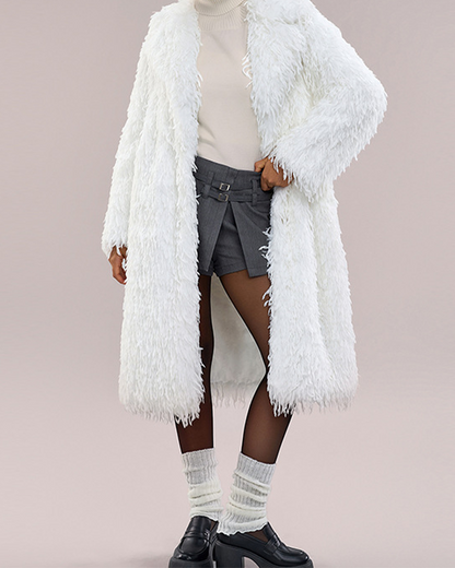 Mock Ostrich Fur Fur Coat