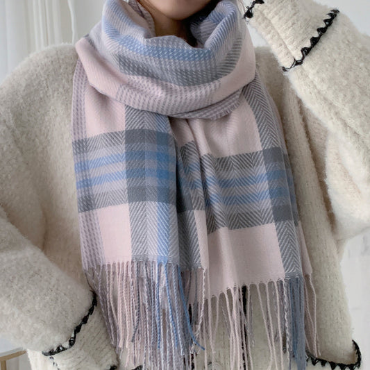 Fashionable Contrast Colors Plaid Scarf