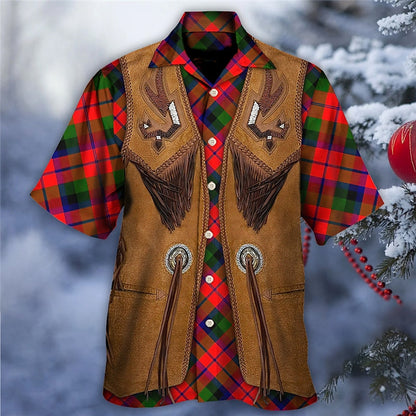 Christmas Western Plaid Personalized Printed Short-Sleeved Shirt