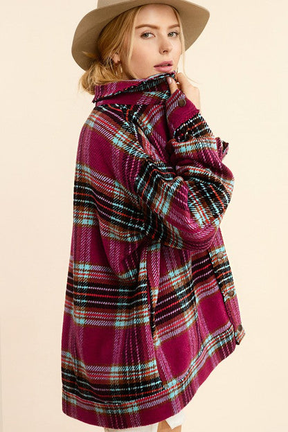 Hailee Plaid Shacket Jacket choice of colors