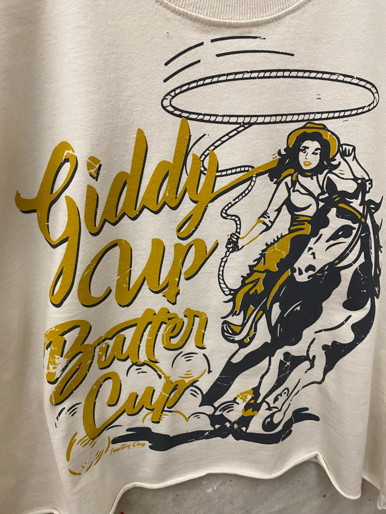 Giddy Up Butter Cup Relaxed Crop T-shirt