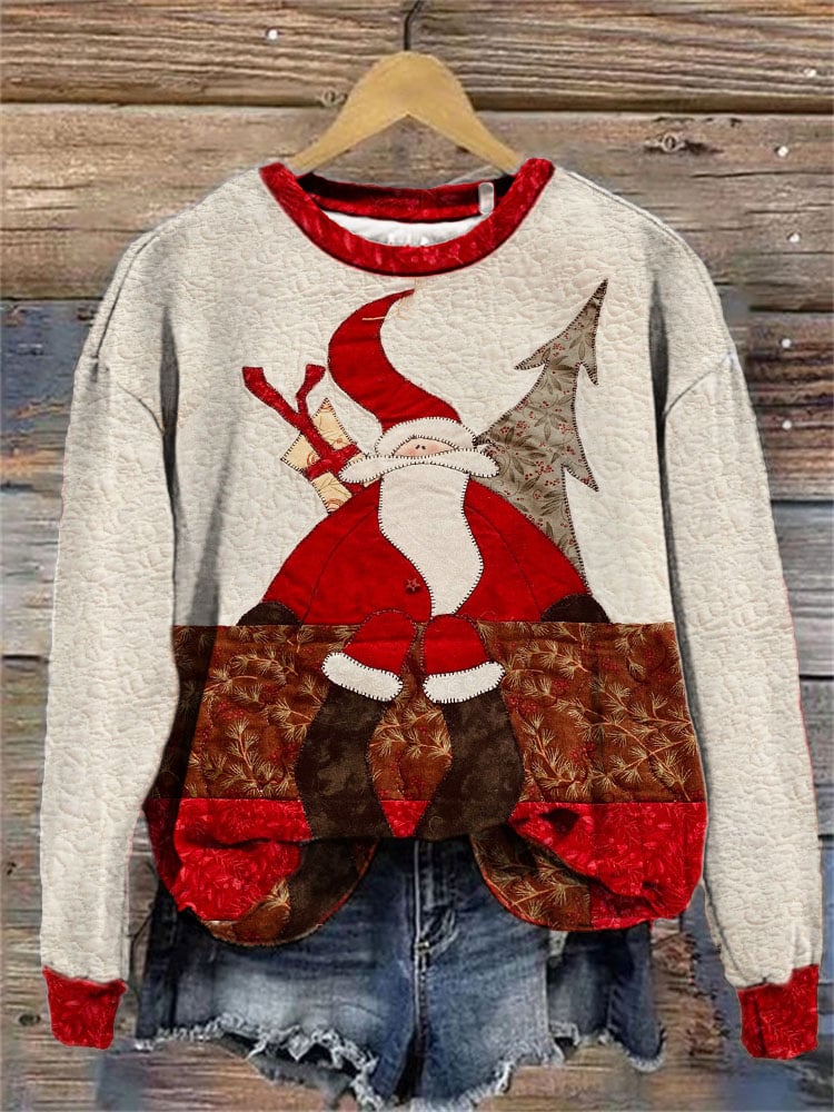 Women's Christmas Santa Print Casual Sweatshirt