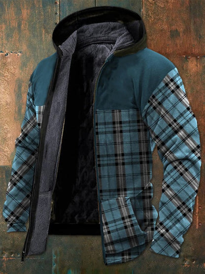 Casual Retro Western Style Printed Fleece Jacket