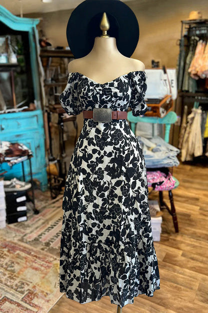 Beautiful Puff Sleeve Floral Maxi Dress