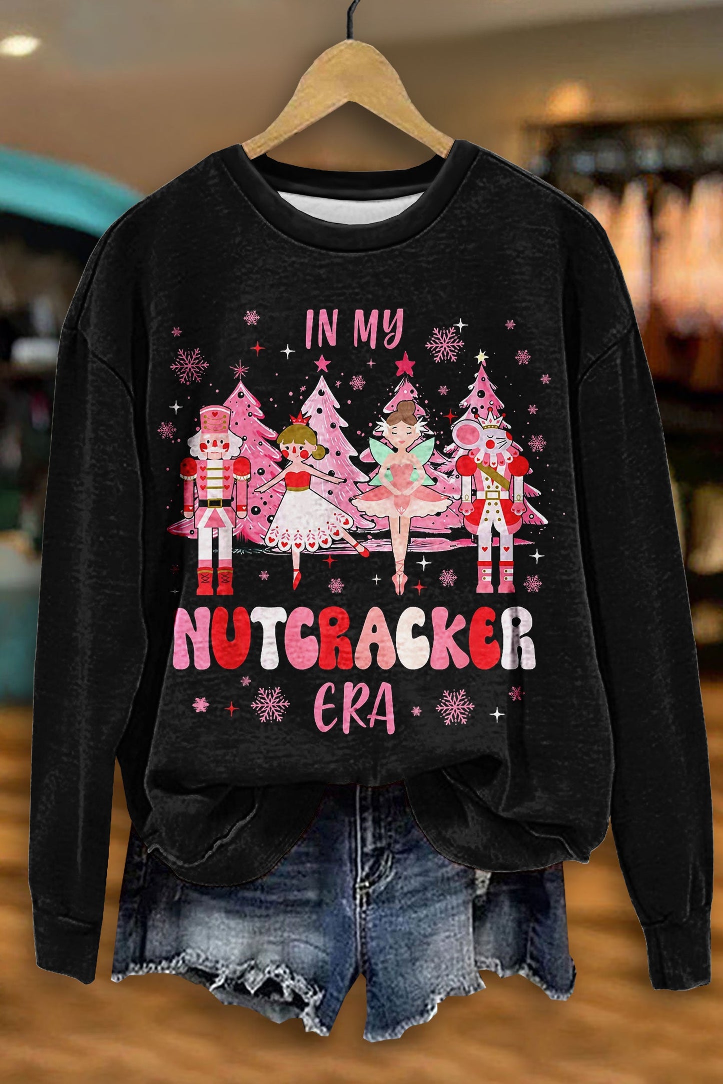 Cute Nutcracker Ballet Print Sweatshirt