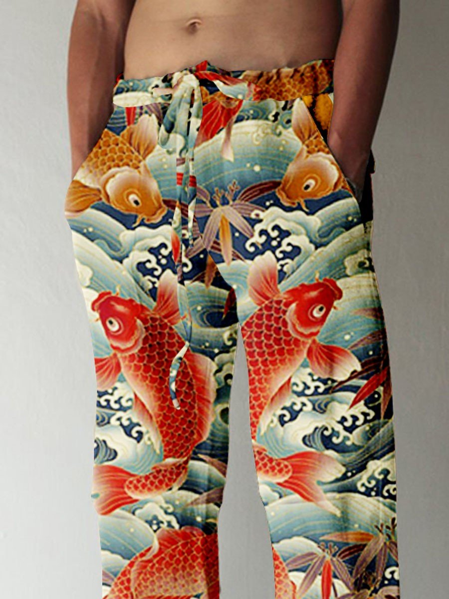 Men's Japanese Koi Fish Casual Pant