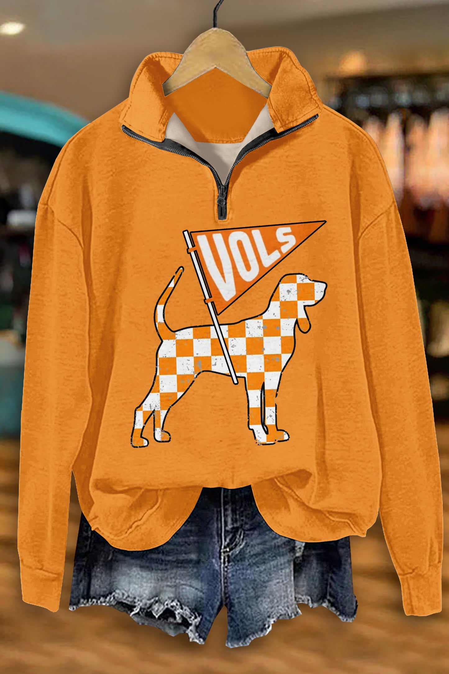 Casual Tennessee Vols Print Zipper Sweatshirt