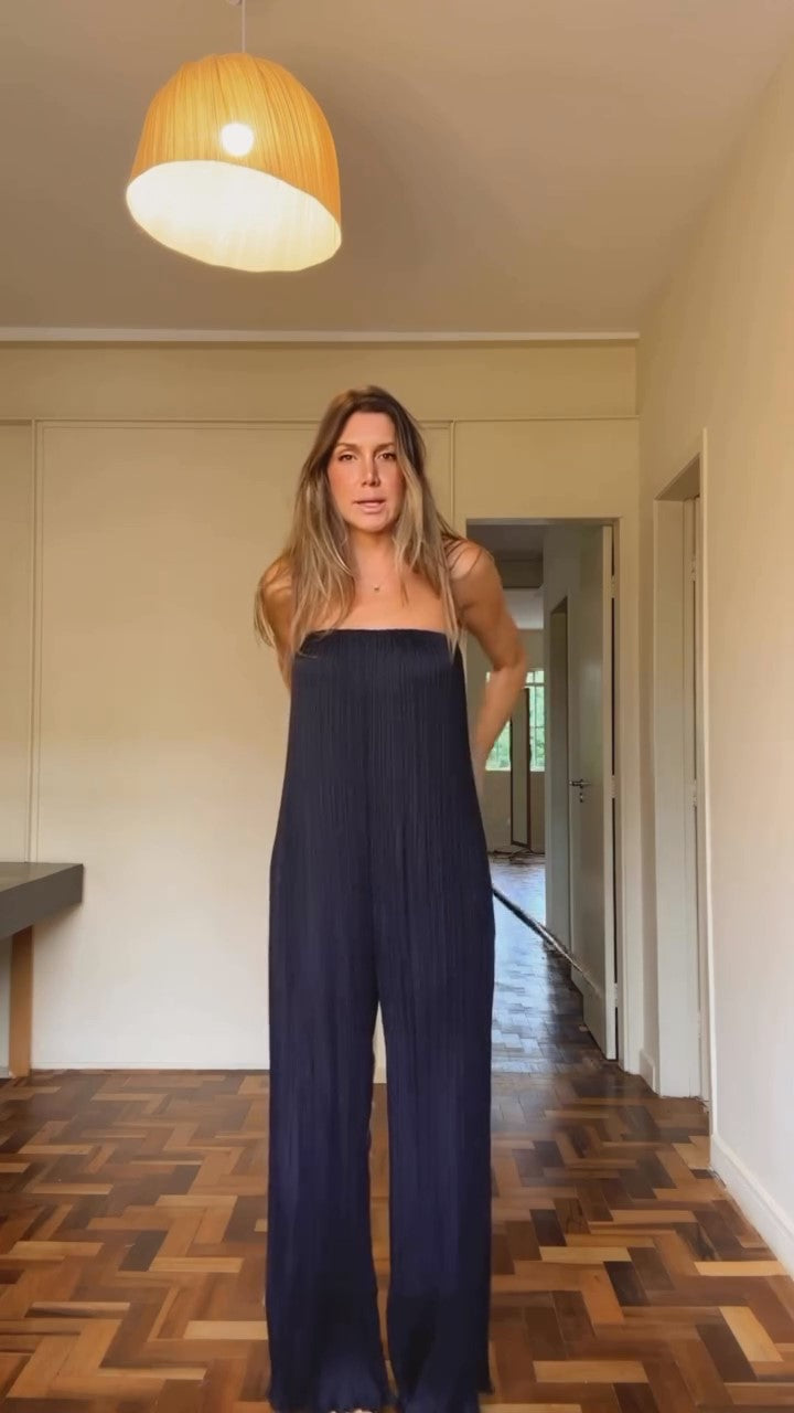 Bandeau Pleated Jumpsuit