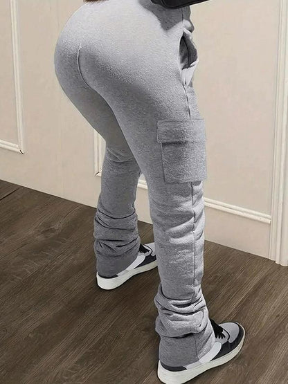 Women's Side Pocket Stacked Sweatpants