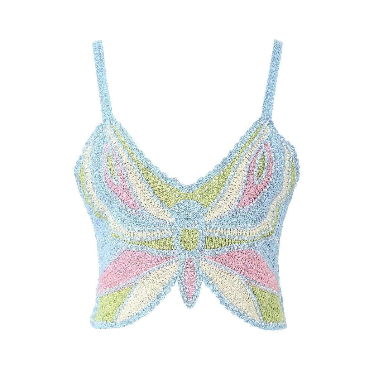 Butterfly Crochet Crop Top