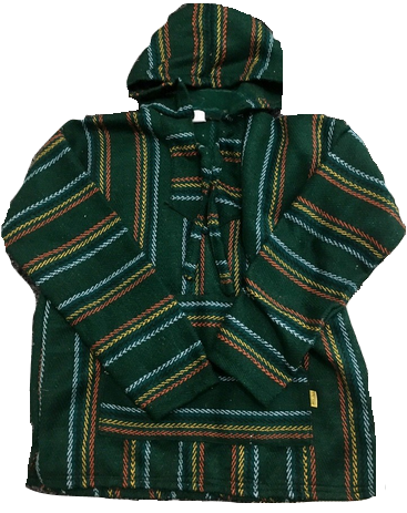 Green Mexican Drug Rug Baja Hoodie