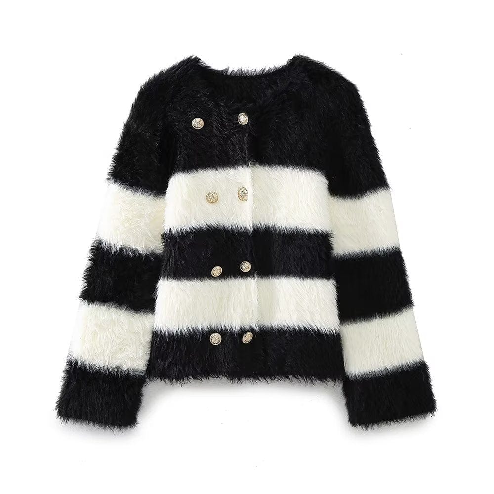 Blythe Fluffy Striped Jacket