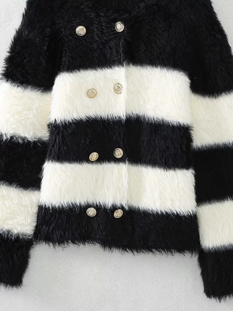 Blythe Fluffy Striped Jacket