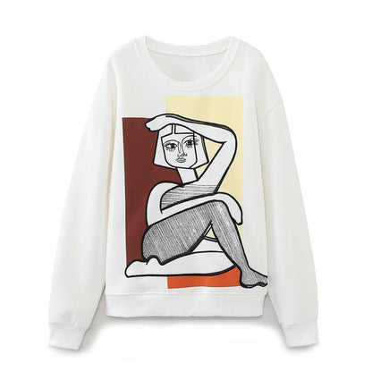 Abstract Face Illustration Sweatshirt