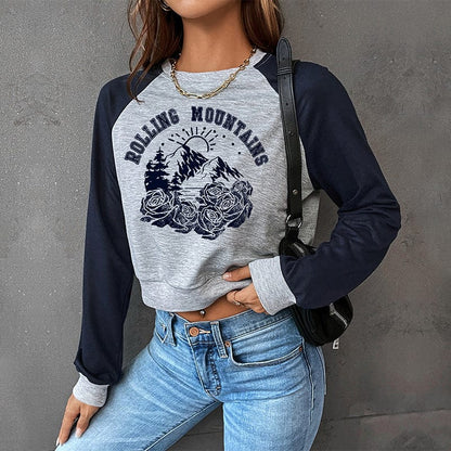 Rolling Mountains Graphic Print Sweatshirt