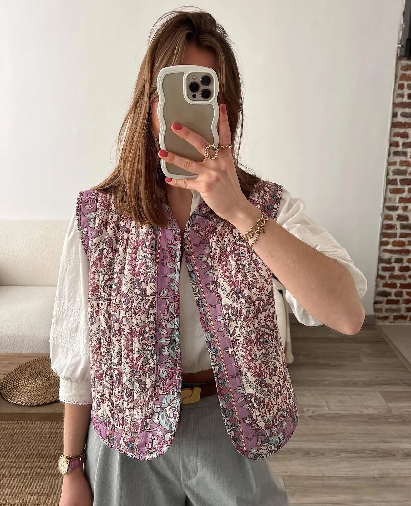 Ethnic Printed Quilted Waistcoat